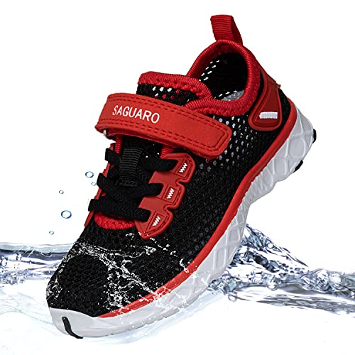 SAGUARO Zapatos de agua para niños, de secado rápido, de malla, color Negro, talla 31 EU