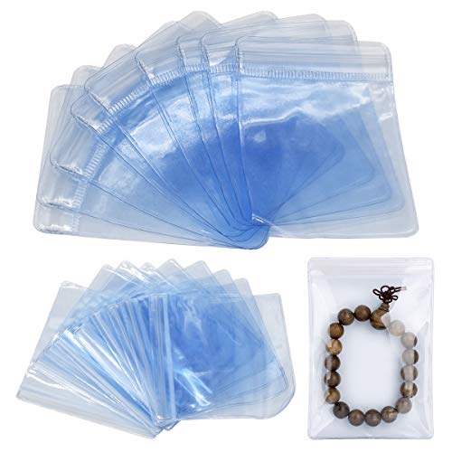 Saijer PVC Bolsa Sellada, 100 Pcs Transparentes Antioxidante Impermeable Bolsas de Joyas para Cuentas Joyería