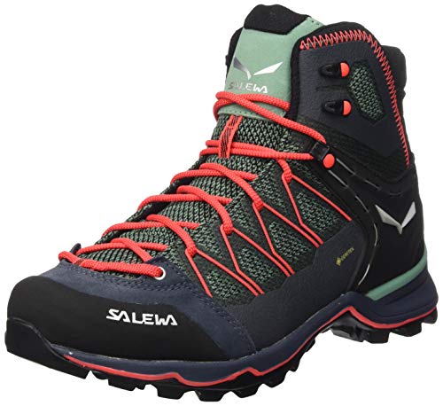 Salewa WS Mountain Trainer Lite Mid Gore-TEX Botas de Senderismo, Feld Green/Fluo Coral, 37 EU