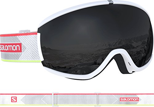 SALOMON Ivy Gafas de esquí para Mujer, Clima Soleado, Lente Negra Multicapa (Intercambiable), Custom ID-Passform, Sistema Airflow, Blanco (White Coral), Talla Única