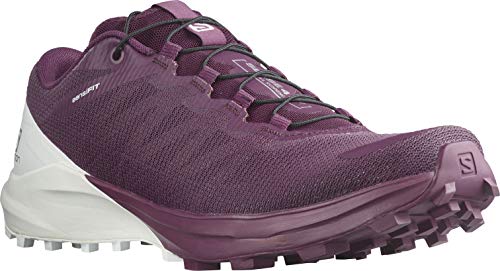 SALOMON Sense 4 W/Pro, Zapatillas de Trail Running Mujer, Plum Caspia/White/Persimon, 37 1/3 EU