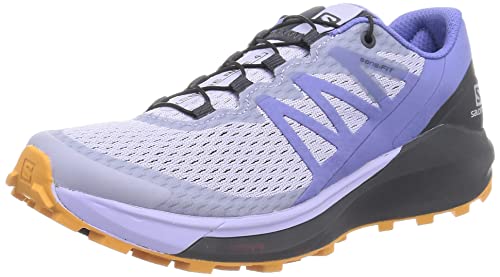 SALOMON Shoes Sense Ride 4 W, Zapatillas de Trail Running Mujer, Purple Heather/Ebony/Blazing Orange, 43 1/3 EU