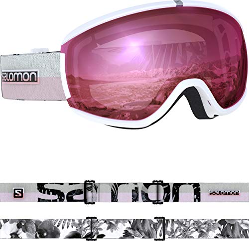 Salomon W Ivy Sigma Pink - Gafas de esquí para mujer, talla única, color blanco, plateado y rosa