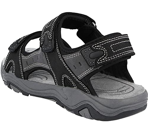 Sandalias ajustables de gamuza sintética para hombre, color Negro, talla 44 EU