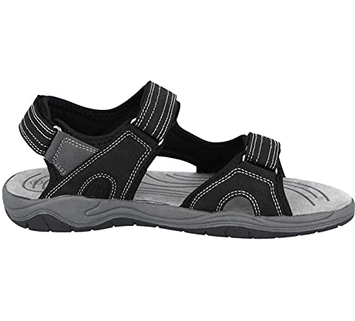 Sandalias ajustables de gamuza sintética para hombre, color Negro, talla 44 EU