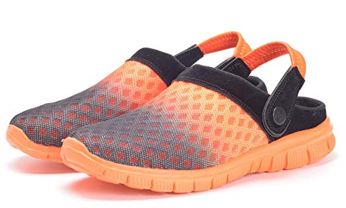 Sandalias de Playa Hombre Mujer,Zuecos de Sanitarios Zapatillas Ligeros Respirable Zapatos Verano,naranja 44