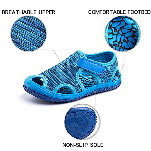 Sandalias Niño Niña Verano Sandalias Deportivas Playa Zapatillas Antideslizante Senderismo Piscina Rosa Púrpura Azul Gris Verde EU 21-31 Azul1 22