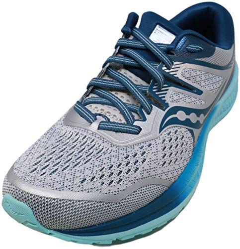 Saucony Women's S10511-25 Omni ISO 2 Running Shoe, Grey/Aqua - 6.5 M