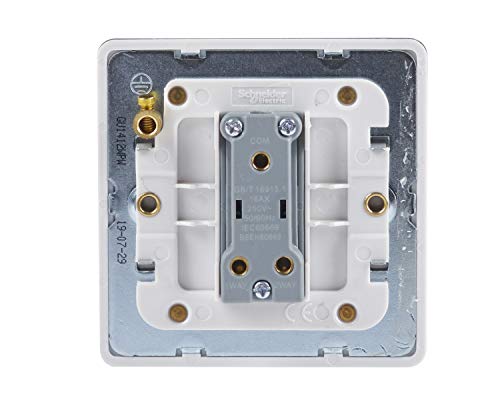 Schneider Electric GU1412WPW interruptor eléctrico Rocker switch Blanco - Accesorio cuchillo eléctrico (Rocker switch, Blanco, Acero, IP20, 16 A, 88 mm)