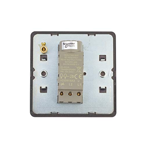 Schneider Electric Ultimate - Placa plana sin tornillos, interruptor de luz de 2 vías, 2 vías, voltaje principal y bajo, 400 W/VA GGBGU6412CDBP, bronce oscuro