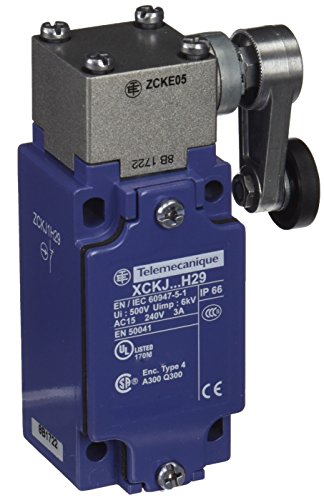 Schneider Electric XCKJ10511H29 Limit Switch Xckj, Thermoplastic Roller Lever, 1Nc+1No, Snap Action, M20