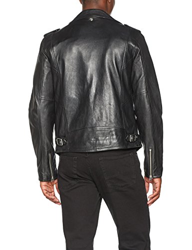 Schott NYC LC1140 - Chaqueta de manga larga con cuello de solapa, hombre, Negro, M