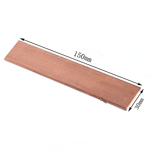 Sctmda 1 Pieza Placa de Cobre Cobre Púrpura T2 Cu Puro Hoja de Cobre Plana Barra de Cobre Cu Metal Barra Plana Puro Cobre Cu Chapa de Metal Placa 150 mm x 30 mm x 3 mm para Procesamiento Producción