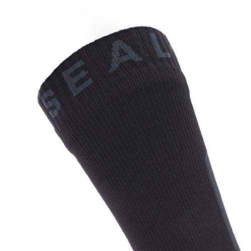 Seal Skinz Waterproof All Weather Mid Length Calcetín, Hombre, Negro/Gris, Large