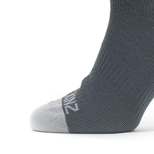 SealSkinz Waterproof Warm Weather Mid Length Calcetín, Hombre, Gris, Small