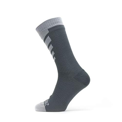 SealSkinz Waterproof Warm Weather Mid Length Calcetín, Hombre, Gris, Small