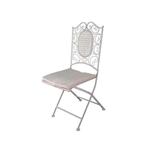 Silla Forja Clásica - Hierro en Color Blanco decapé - (Pack de 2) - Plegable