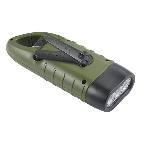 Simpeak Linterna LED Linterna Mini Portátil, LED Linterna de Mano Resistente al Agua con Cargador Solar Linterna Dinamo para Ciclismo,Camping, Montasmo - Verde del ejército