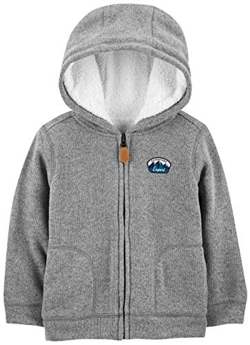 Simple Joys by Carter's Hooded Fleece Jacket with Sherpa Lining Chaqueta de Forro Polar, gris, 5T