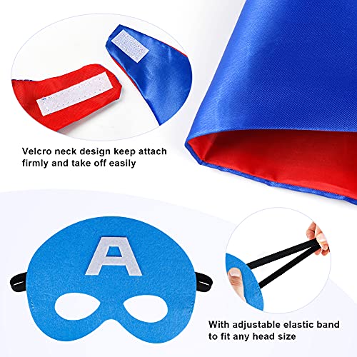 Sinoeem Capa de Superhéroe para Niños - 3 Capa y 3 Máscaras y 3 Slap Pulseras - Ideas Kit de Valor de Cosplay de Diseño de Fiesta de Cumpleaños de Navidad - Juguetes para Niños y Niñas (A)