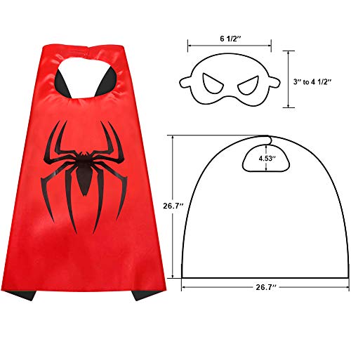 Sinoeem Capa de Superhéroe para Niños - 3 Capa y 3 Máscaras y 3 Slap Pulseras - Ideas Kit de Valor de Cosplay de Diseño de Fiesta de Cumpleaños de Navidad - Juguetes para Niños y Niñas (3pcs Capes-B)