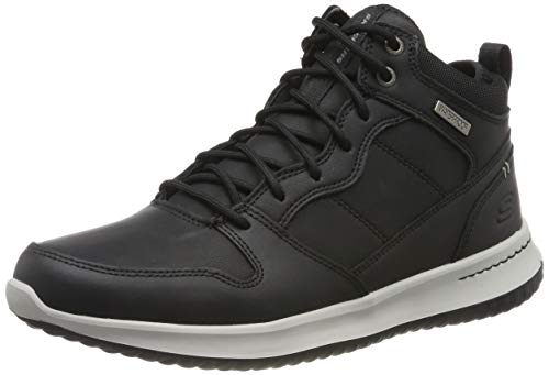 Skechers Delson-Selecto, Botas Clasicas Hombre, Negro Black Leather Black, 43 EU