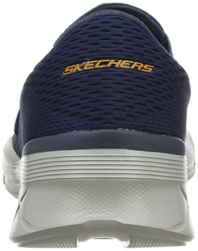 Skechers Equalizer 4.0, Zapatillas sin Cordones Hombre, Azul (Navy Engineered Mesh/Orange Trim Nvor), 43 EU