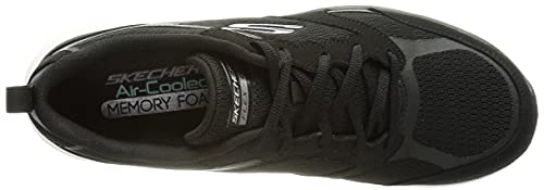 Skechers Flex Appeal 4.0-Active Flow, Zapatillas Mujer, Negro (BKW Black Leather/Mesh/White Trim), 40 EU