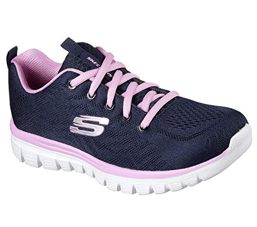 Skechers Graceful-Get Connected, Zapatillas Mujer, Multicolor (Nvpk Black Mesh), 39 EU