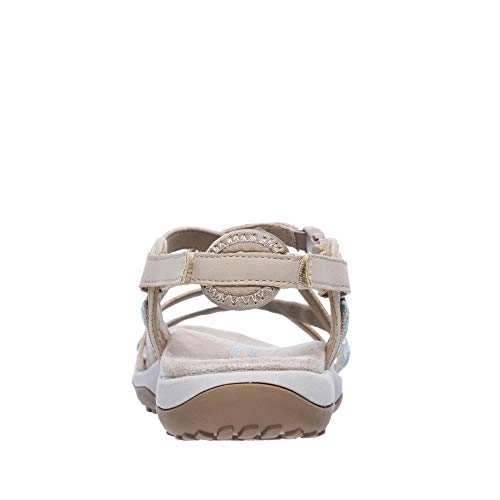 Skechers Reggae Slim-Vacay, Sandalias de Talón Abierto Mujer, Beige (Taupe), 41 EU