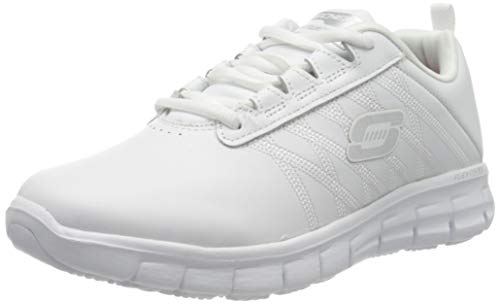 Skechers Sure Track-Erath-II, Zapatillas Mujer, Multicolor (Wht Black Leather), 38 EU