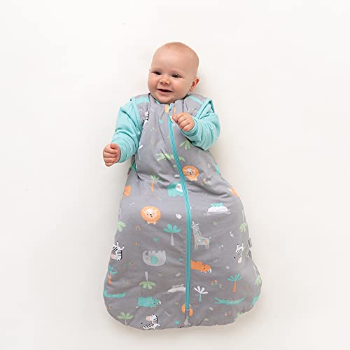 Slumbersac Saco de Dormir Bebe para Todo el año 0-6 Meses Safari 2.5 TOG | Saco de Dormir niños con Mangas largas 70 cm | Saco Bebe 0-6 Meses