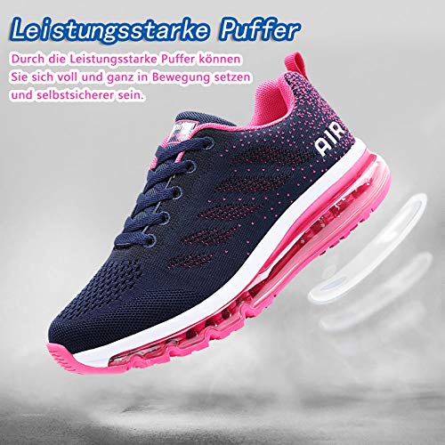 Smarten Zapatillas de Running Hombre Mujer Air Correr Deportes Calzado Verano Comodos Zapatillas Sport Blue Red 40 EU