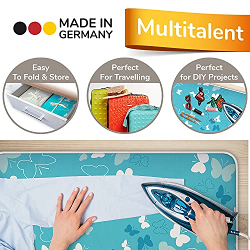 smart&gentle Made in Germany Manta de Planchar para planchas de Vapor 100x65cm - Alfombra de Planchar Antideslizante, Tabla de Planchar de Viaje con protección contra el Calor y la Humedad