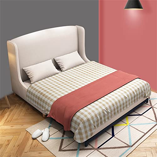 Sofá Cama Plegable Sofá Cama Sala de Estar Plegable Doble Doble propósito pequeño apartamento Tejido Madera sólido sofá Cama Decoración Minimalista (Color : White, Size : 120x88x105cm)