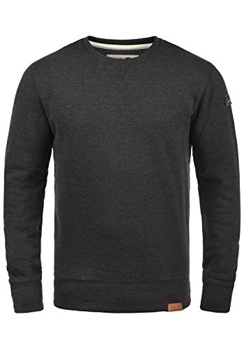 !Solid Trip Jersey Sudadera Suéter para Hombre con Cuello Redondo con Forro Polar Suave Al Tacto, tamaño:XXL, Color:Dark Grey Melange (8288)