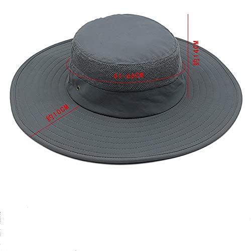 Sombrero para el sol para hombre sombrero para el sol transpirable de ala ancha sombrero para el sol senderismo camping viaje pesca (Gris)