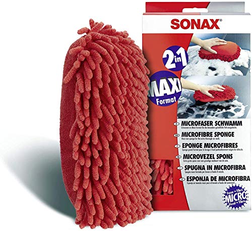 SONAX Esponja de microfibras (1 unidad) en formato maxi para un lavado del automóvil minucioso | N.° 04281000