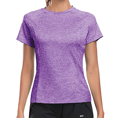 Soneven Camiseta Deporte Mujer de Manga Corta Deportivas Tops Interior Superior Transpirable Funcional de Yoga Correr Ropa Fitness Cuello Redondo