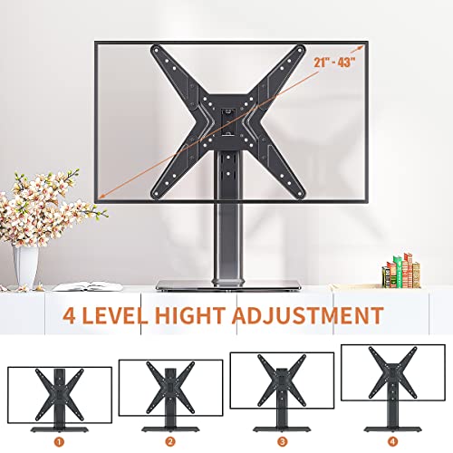 Soporte de TV Giratorio Universal/Base de Mesa Soporte de TV para televisores de 21 a 47 Pulgadas con Giratorio de 90 Grados HT02B-002P