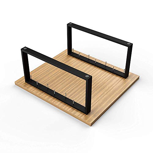 sossai® - Estructura para la mesa de la sala | CKK1 | 2 Piezas | Ancho 70 cm x Altura 40 cm | Color: Negro | Material: Acero | patas de mesa | carga pesada