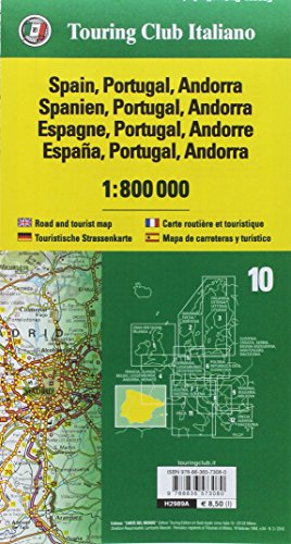 Spagna, Portogallo, Andorra 1:800.000. Carta stradale e turistica. Ediz. multilingue (Carte d'Europa 1:800.000)