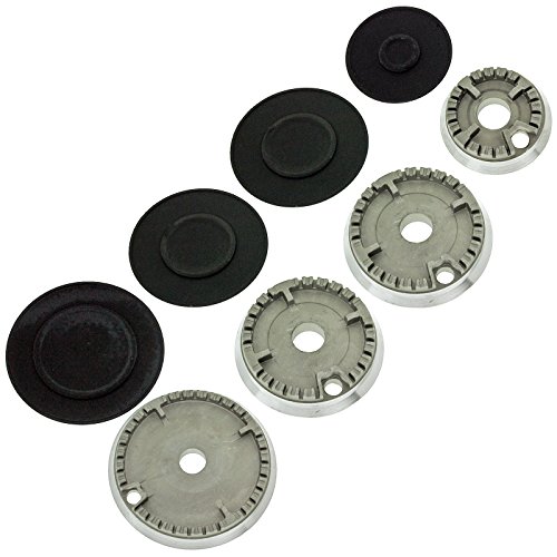 SPARES2GO grabadora de Gas diseño de corona de fuego gorra para hornos Rangemaster tapa para fuegos de cocina (tamaño pequeño, 2 medio y tamaño grande)