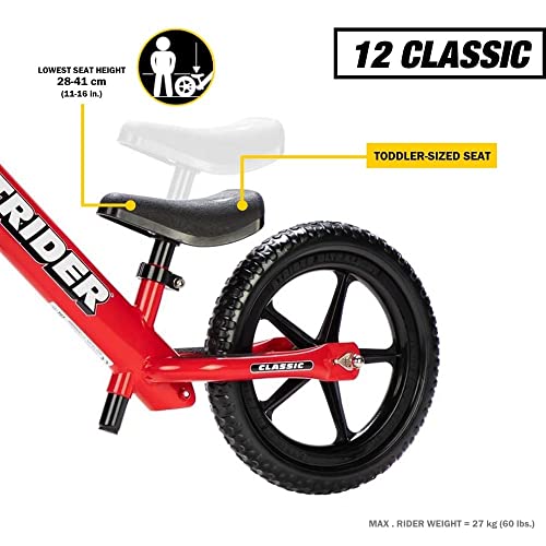 Strider - Bicicleta sin pedales Strider 12 Classic, para niños de 18 meses a 3 años, verde