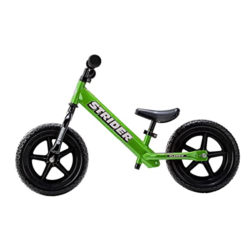 Strider - Bicicleta sin pedales Strider 12 Classic, para niños de 18 meses a 3 años, verde