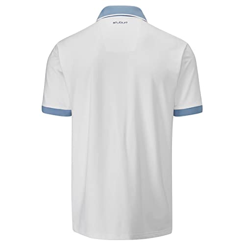 Stuburt Polo de Golf Monarch para Hombre Camiseta, Blanco/Montaña, 3XL