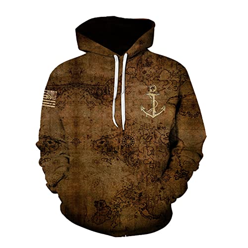 Sudaderas con Capucha Hombre con Estampado 3D Creativo Patrón Único Hombre Sudadera con Capucha Jóvenes Universitarios Pareja Vacaciones Casual Personalidad Sudadera Hombre A-15 M