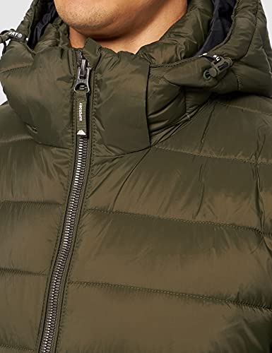 Superdry Classic Fuji Puffer Chaqueta para Hombre, Verde (Dark Moss), L