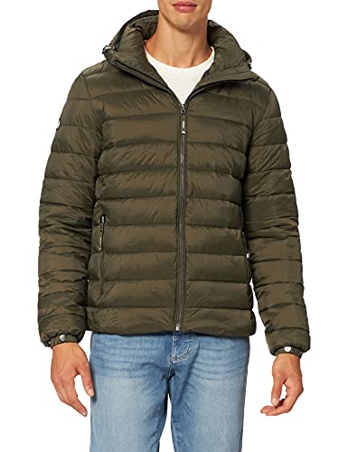 Superdry Classic Fuji Puffer Chaqueta para Hombre, Verde (Dark Moss), L