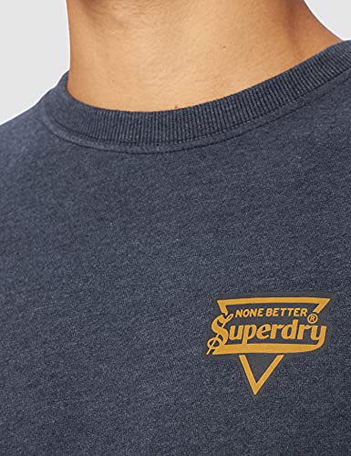 Superdry Heritage Mountain LS Top Camiseta, Eclipse Navy, M para Hombre